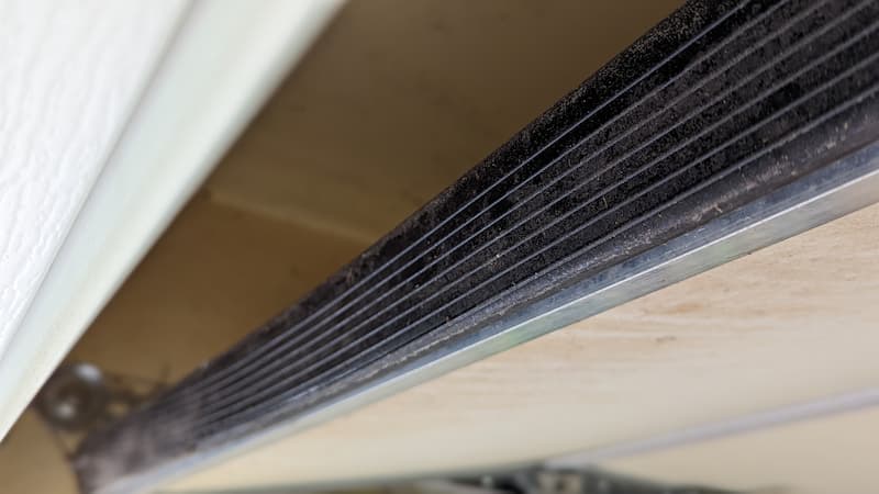 Weatherstripping Weatherstripping in garage door